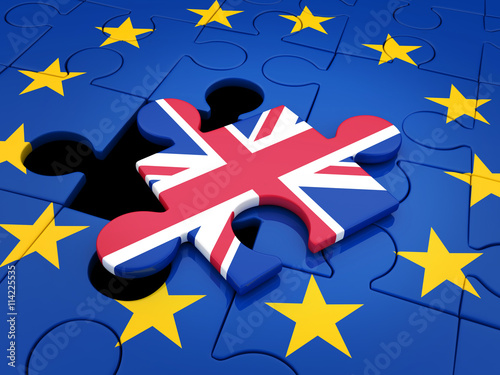 Abstract disintegration Euro union and Britain photo