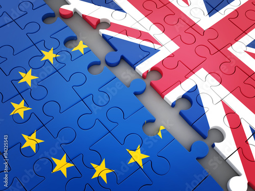 Abstract disintegration Euro union and Britain photo