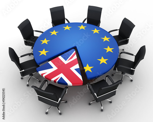 Abstract disintegration Euro union and Britain photo