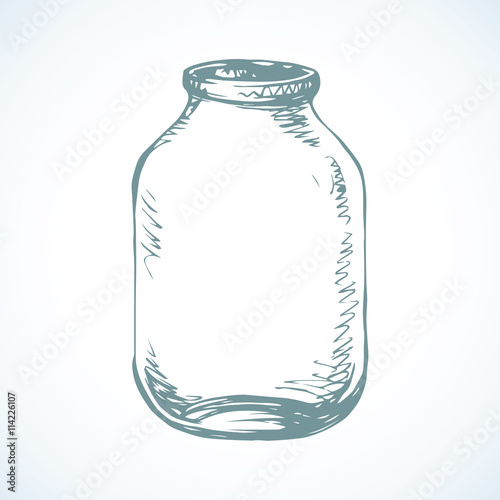 Glass jar. Vector drawing