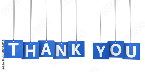 Thank You Sign Blue Paper Tags