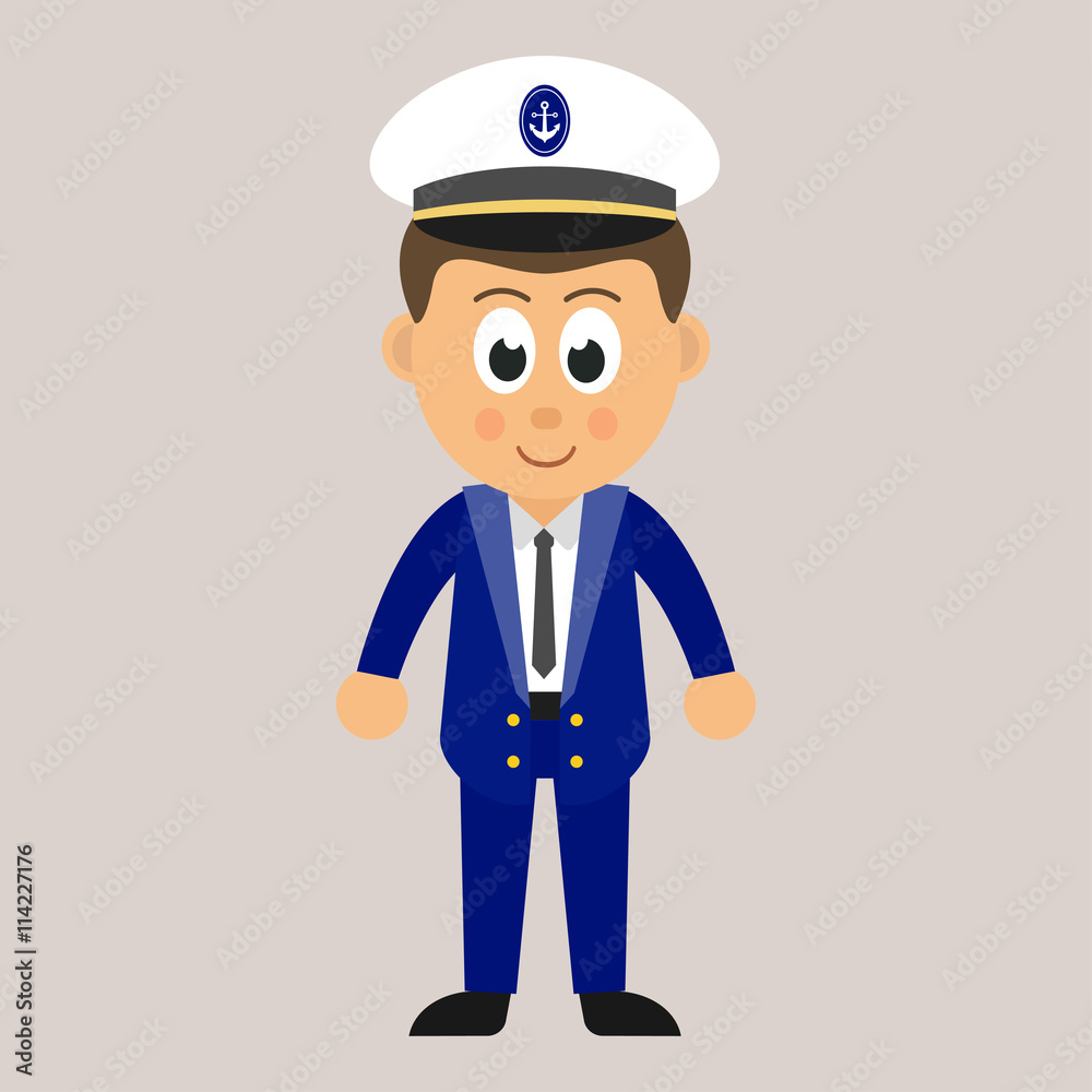 cartoon marine captain