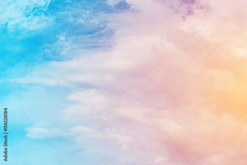 sun and cloud background with a pastel colored

