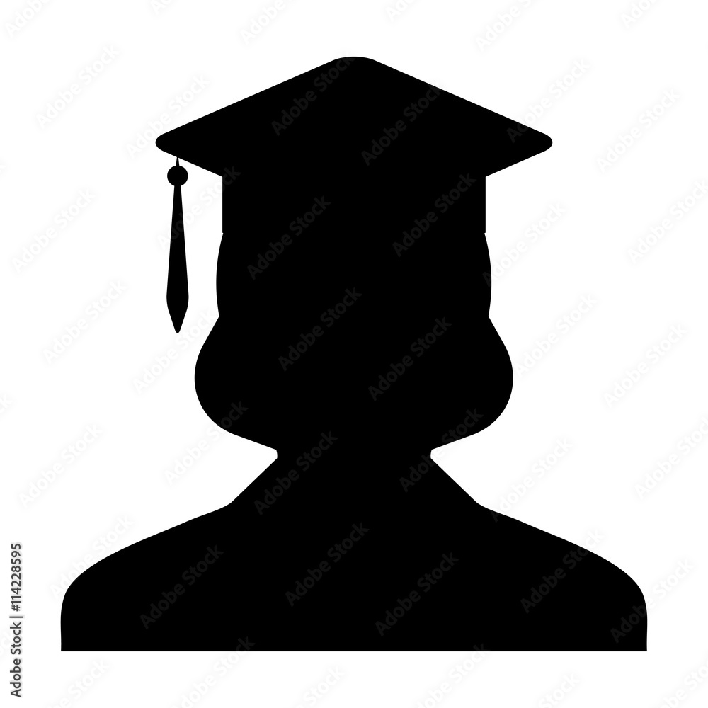 Student Icon - Female Graduation, Academic, Education, Degree Mortar Board icon in glyph vector illustration Student Icon - Female Graduation, Academic, Education, Degree Mortar Board icon in glyph vector illustration