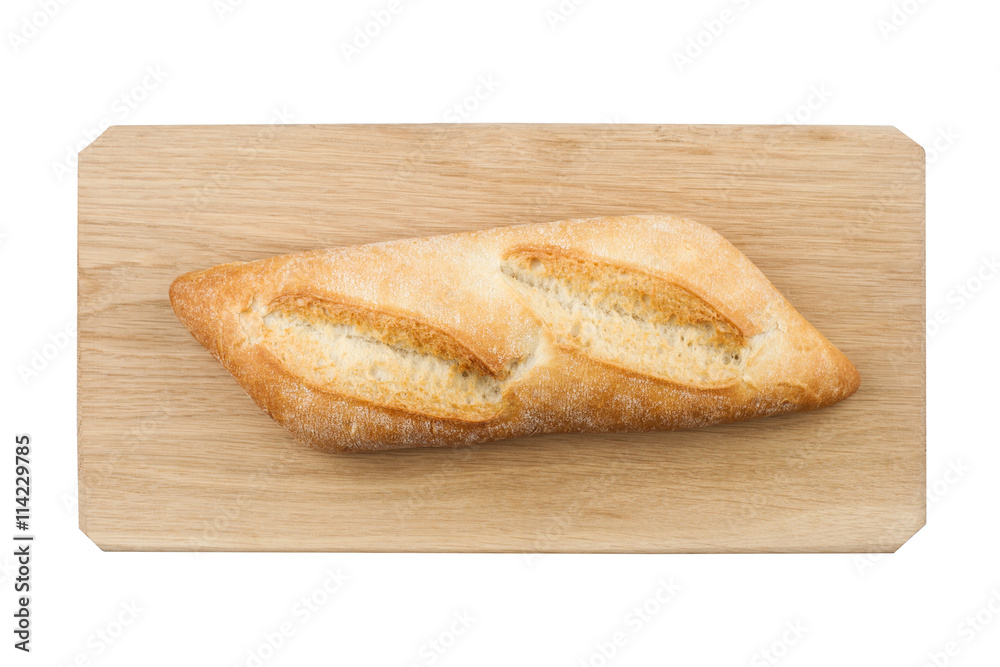 White small bread on wooden board