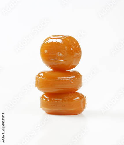 Hard caramel candies photo