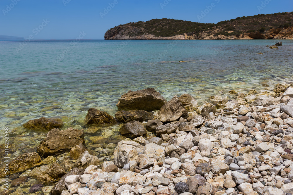 The Crete stony beach