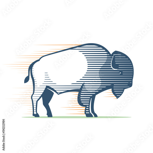 Vintage line Buffalo logo