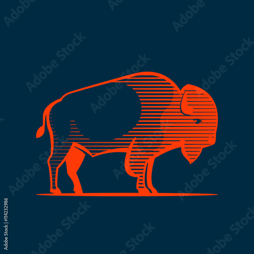 Vintage line Buffalo logo