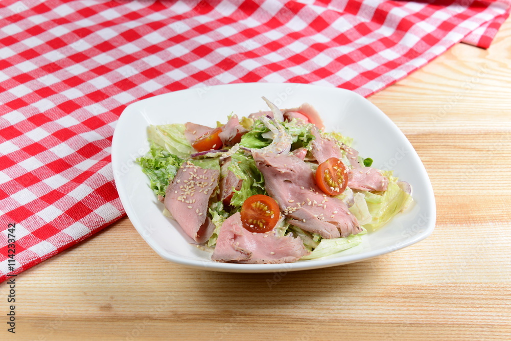 Italian food: salad with Vitello Tonnato Italian food: salad with Vitello Tonnato