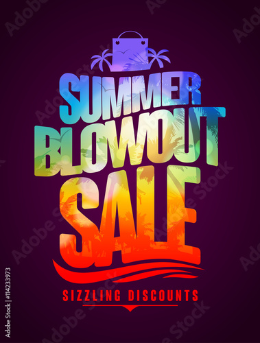 Sizzling discounts, summer blowout sale text design