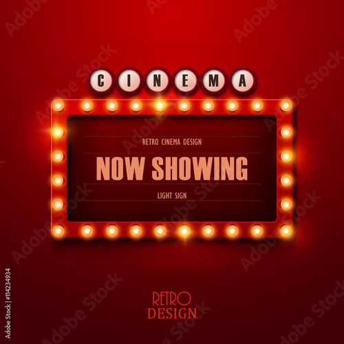 Retro light sign. Vintage style banner. Vector illustration.