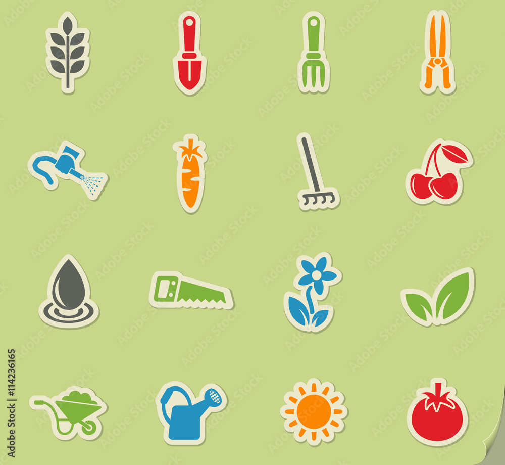 gardening icon set