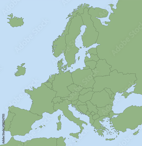 BREXIT - Map of Europe without United Kingdom.