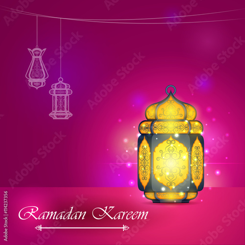 Iilluminated lamp for Ramadan Kareem Happy  background photo