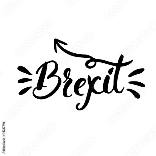 Brexit hand lettering text. Vector background about referendum in United Kingdom of Great Britain.