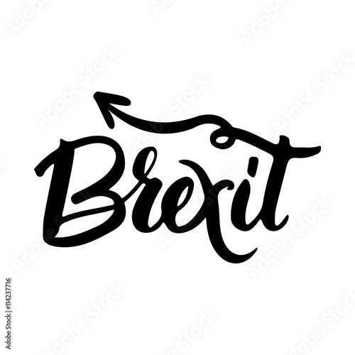 Brexit hand lettering text. Vector background about referendum in United Kingdom of Great Britain.