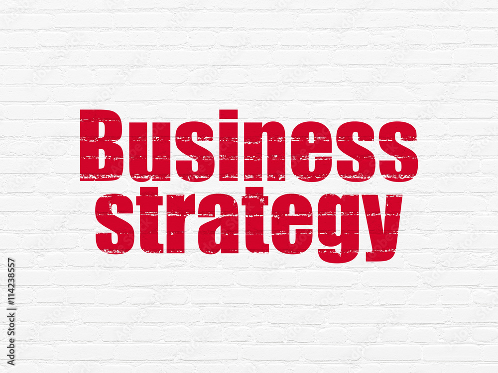 Finance concept: Business Strategy on wall background Finance concept: Business Strategy on wall background