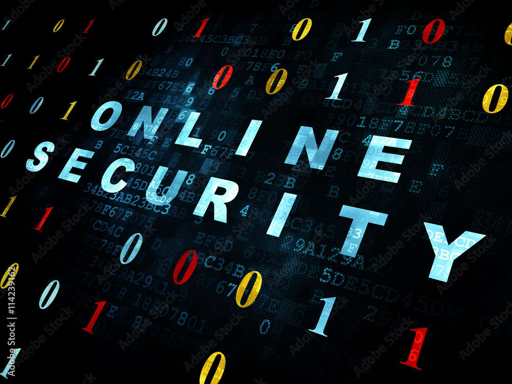 Protection concept: Online Security on Digital background Protection concept: Online Security on Digital background
