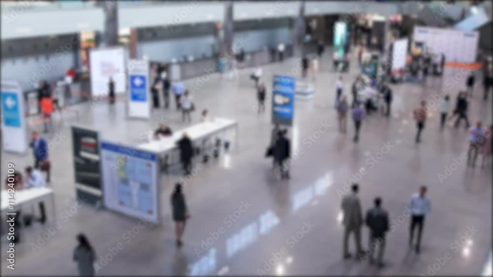 many people go through the building. time lapse