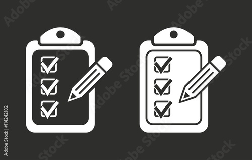 Clipboard pencil - vector icon.