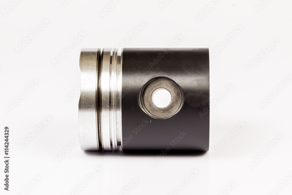 auto piston parts white background isolated