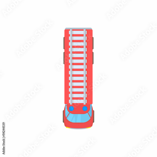 Fire truck top view icon, cartoon style