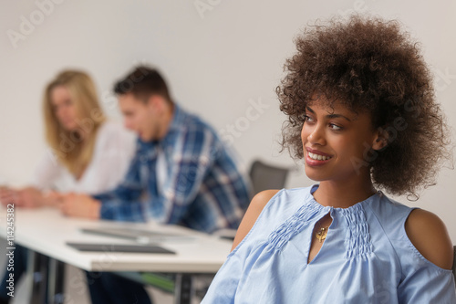 Portrait of african american student in class