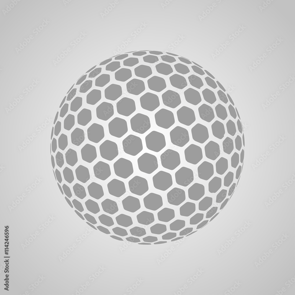 Vector golf ball isolated on a gray background Stock Vector | Adobe Stock