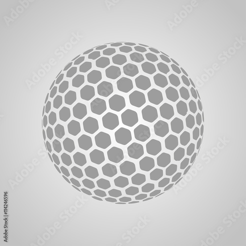 Vector golf ball isolated on a gray background
