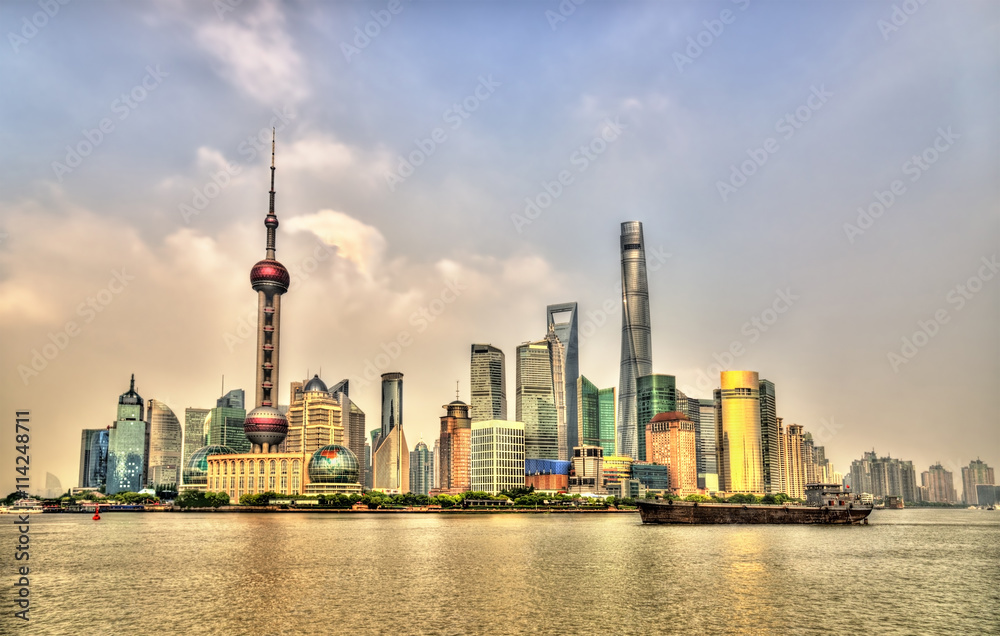 Shanghai skyline above the Huangpu River