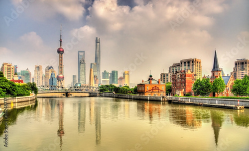 Shanghai skyline with modern urban skyscrapers