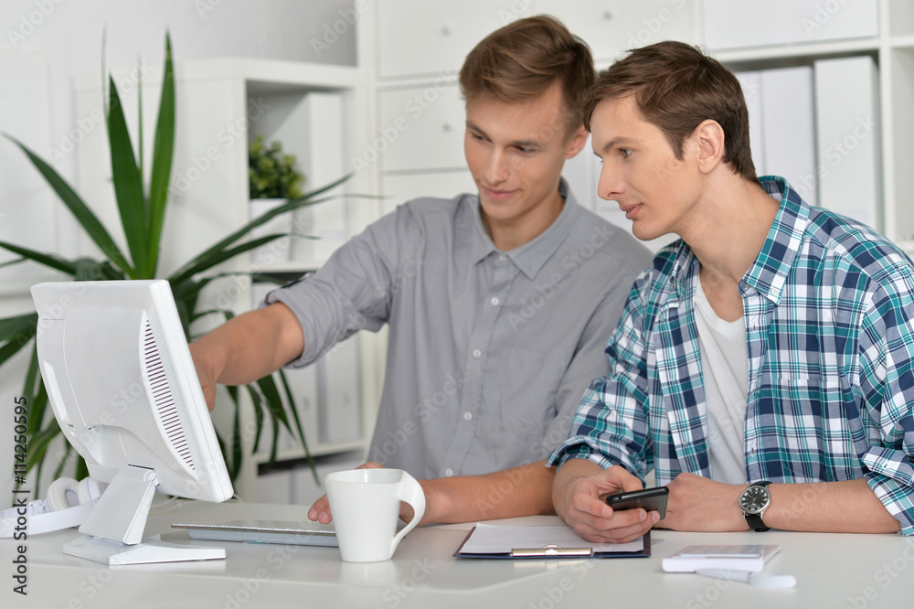 portrait of handsome men with computer portrait of handsome men with computer