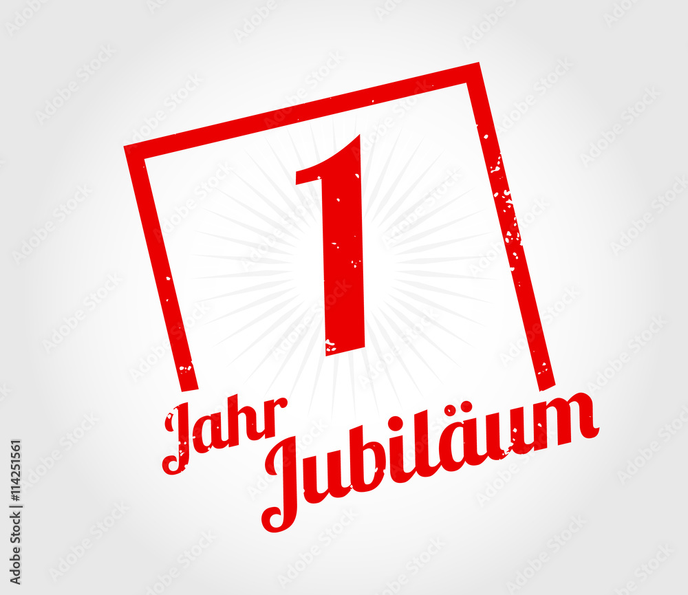 1 Jahr Jubiläum stempel Stock 벡터 Adobe Stock