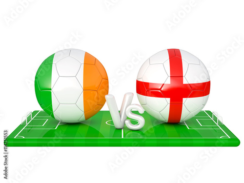 Eire   England soccer game 3d illustration