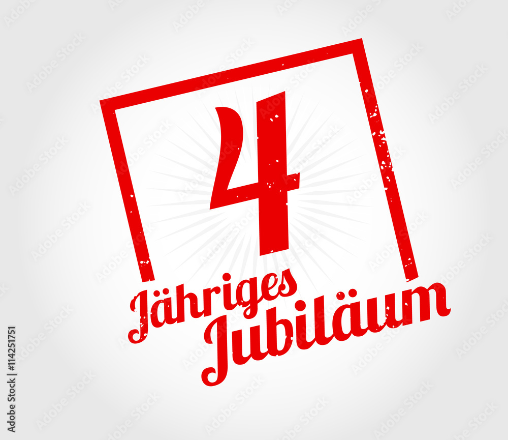 4 Jahre Jubiläum stempel Adobe Stock