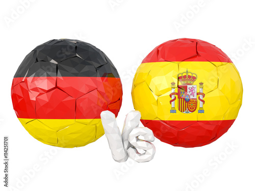 Germany   Spain soccer game 3d illustration