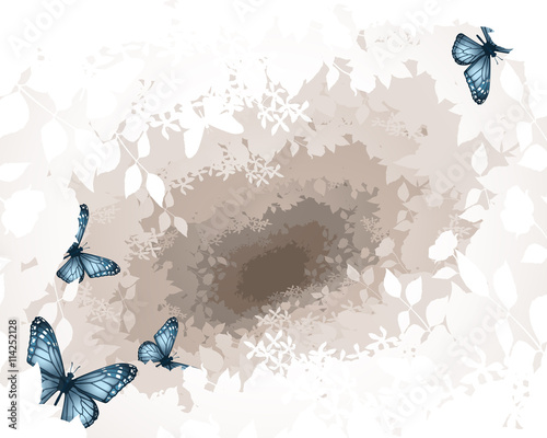 floral background / floral background with butterfly  © boomingpie