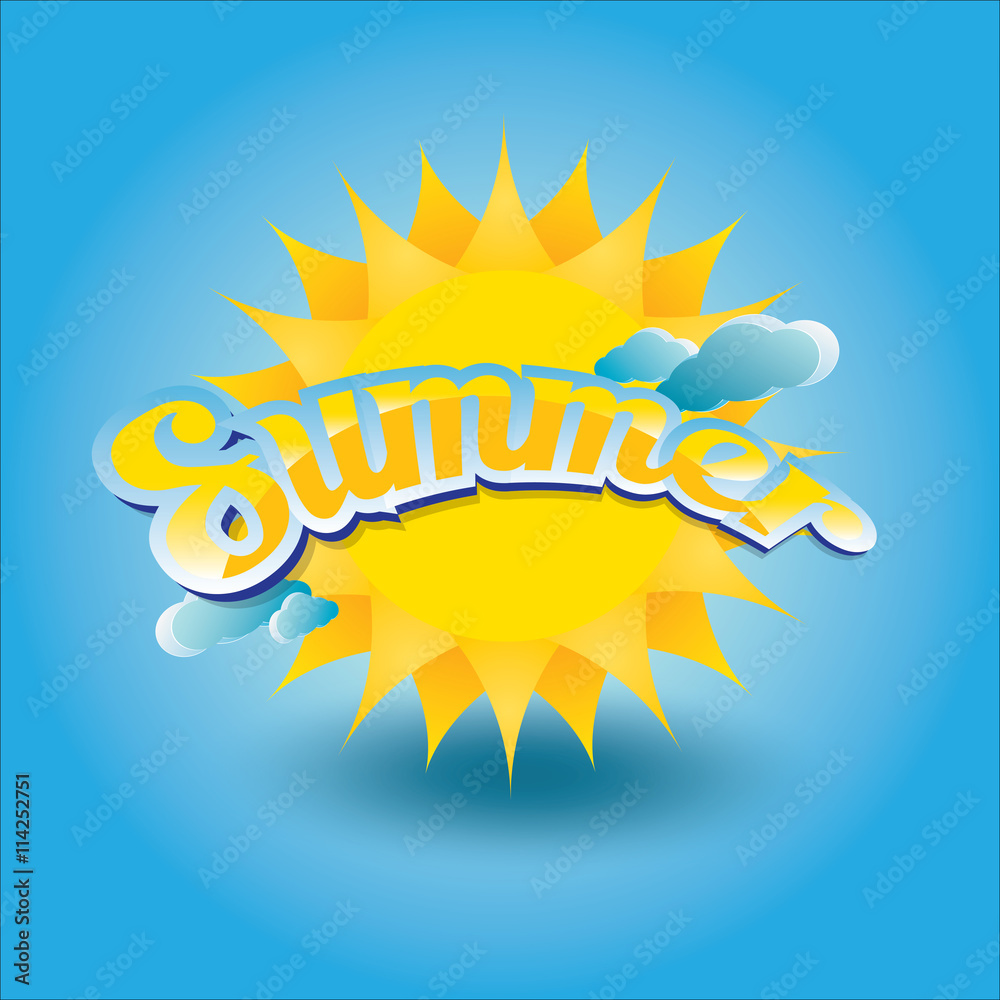Fototapeta premium vector summer label. summer icon with sun.