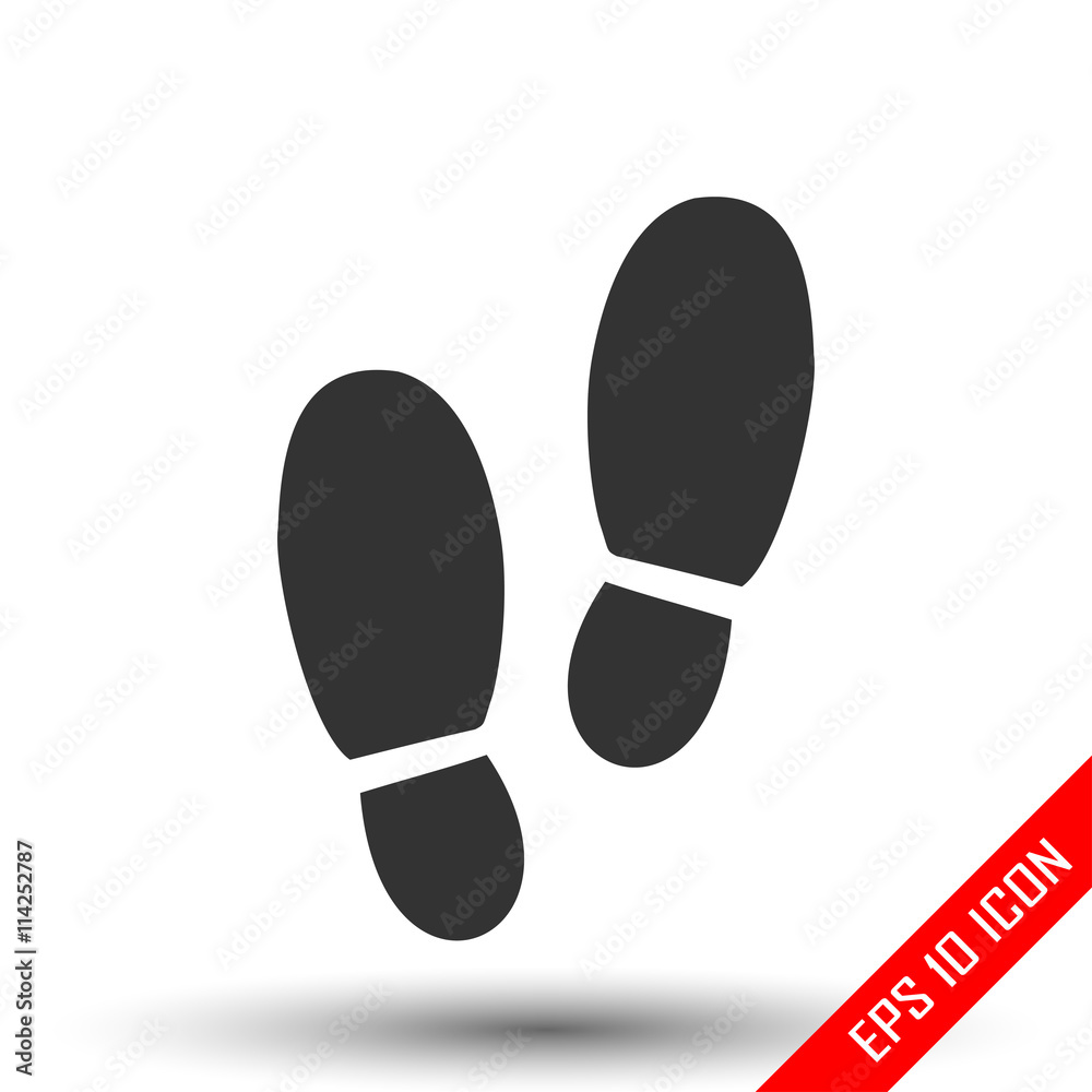 Man footprints icon. Simple flat logo of footprints isolated on white background. Vector illustration. Man footprints icon. Simple flat logo of footprints isolated on white background. Vector illustration.