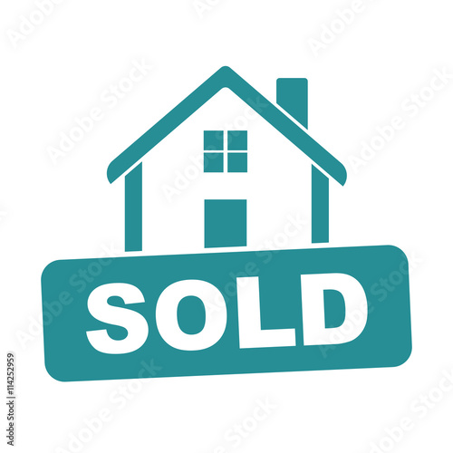 Sold house. Flat vector illustration