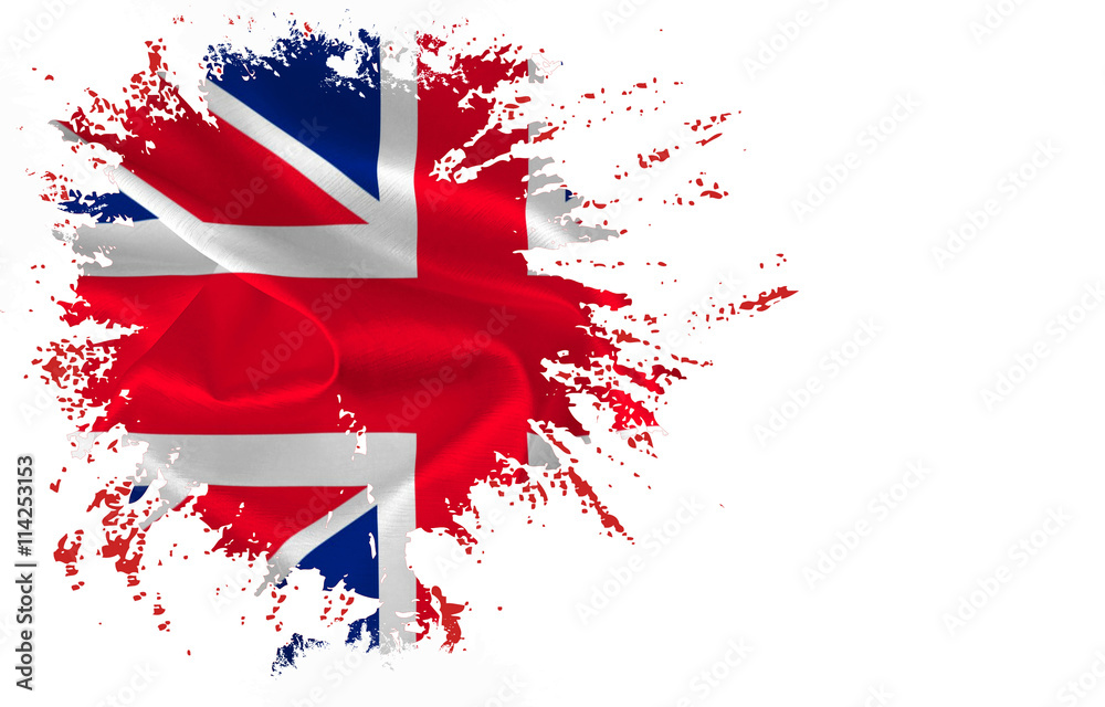 Obraz premium Część Flaga Wielkiej Brytanii na białym tle