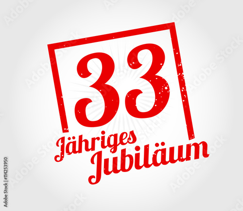 33 Jahre Jubiläum stempel