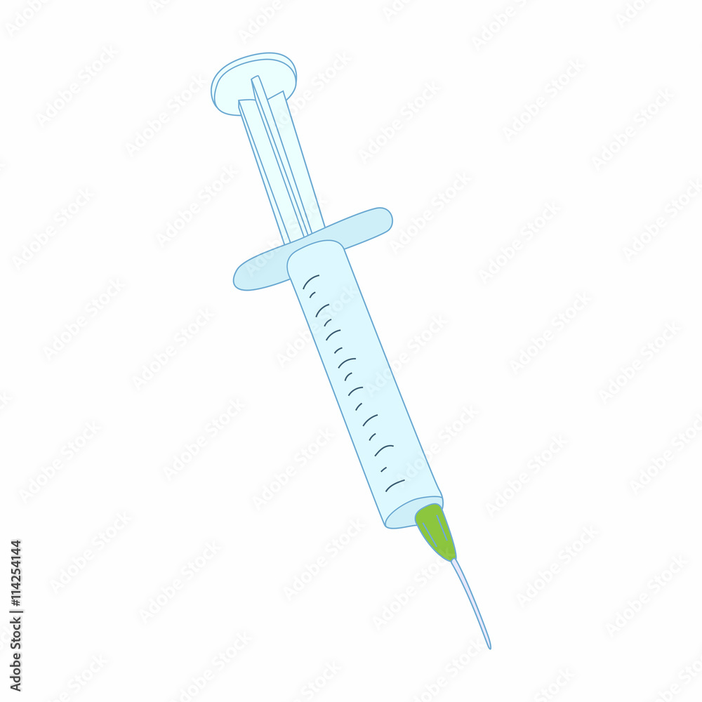 Syringe icon in cartoon style Syringe icon in cartoon style