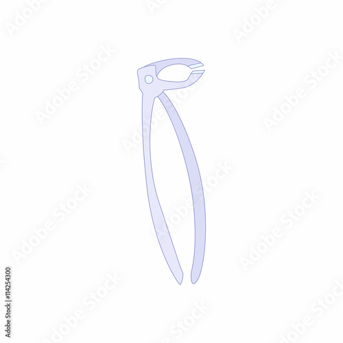 Tooth extraction instrument icon, cartoon style