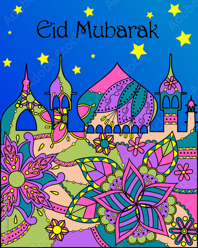 Eid mubarak background colorful