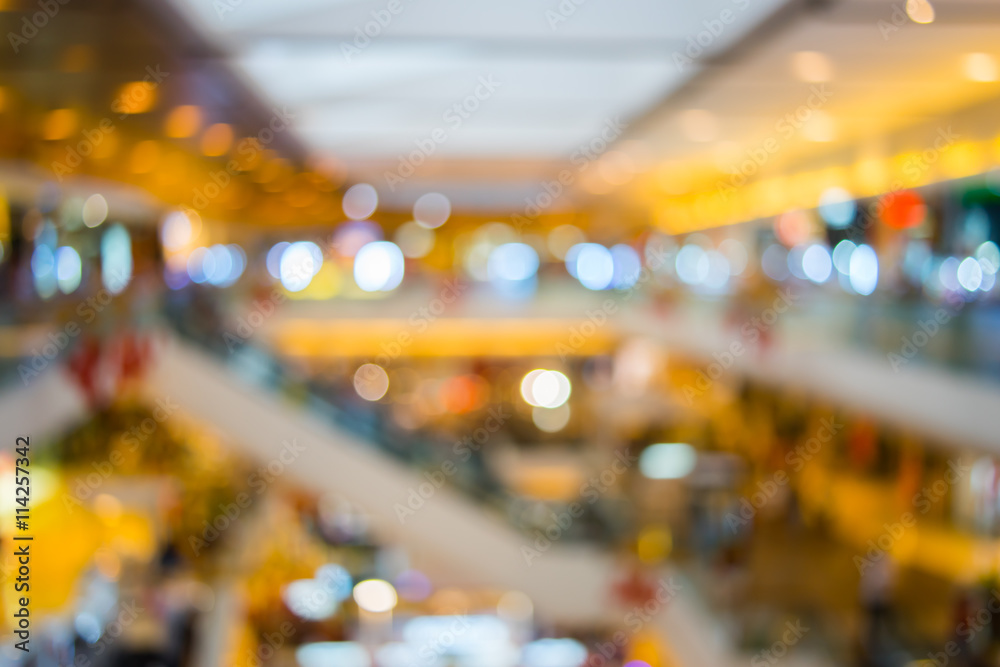 Abstract blur of shopping mall background