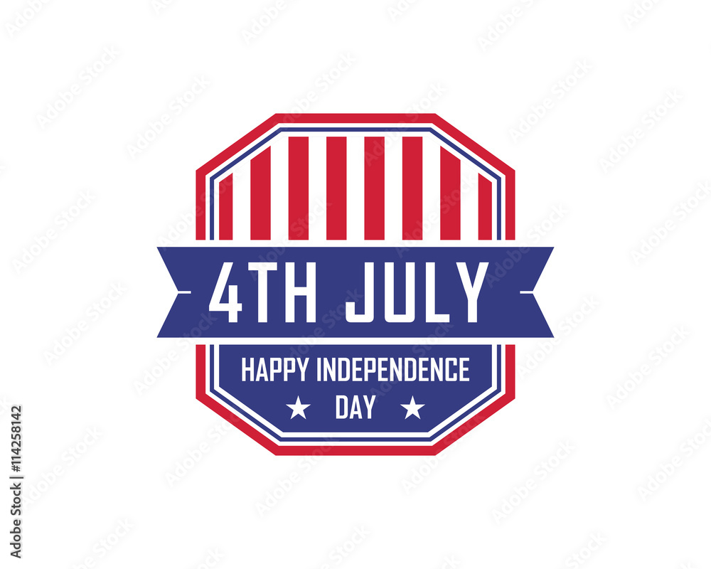 Modern American Independence Day Logo - Octa Shape Patriotic Shield Modern American Independence Day Logo - Octa Shape Patriotic Shield