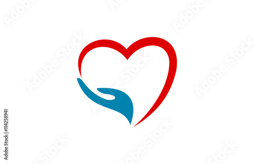heart hand vector logo