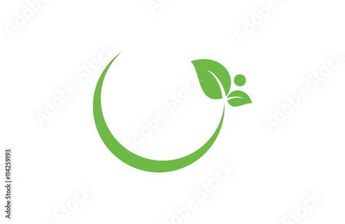 leaf circle vector logo